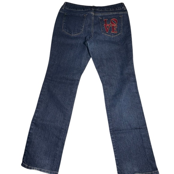 Nobo Juniors LOVE Jeans Size 11 Blue Relaxed Fit Straight Leg Dark Wash Mid Rise - Picture 3 of 7